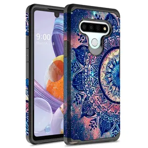 Dual Layer Shockproof Hard Cover Graphic Fashion Colorful Silicone Case for LG Stylo 6, Hybrid Accessories Durable Smartphone Plastic Protection Protective Cellphone