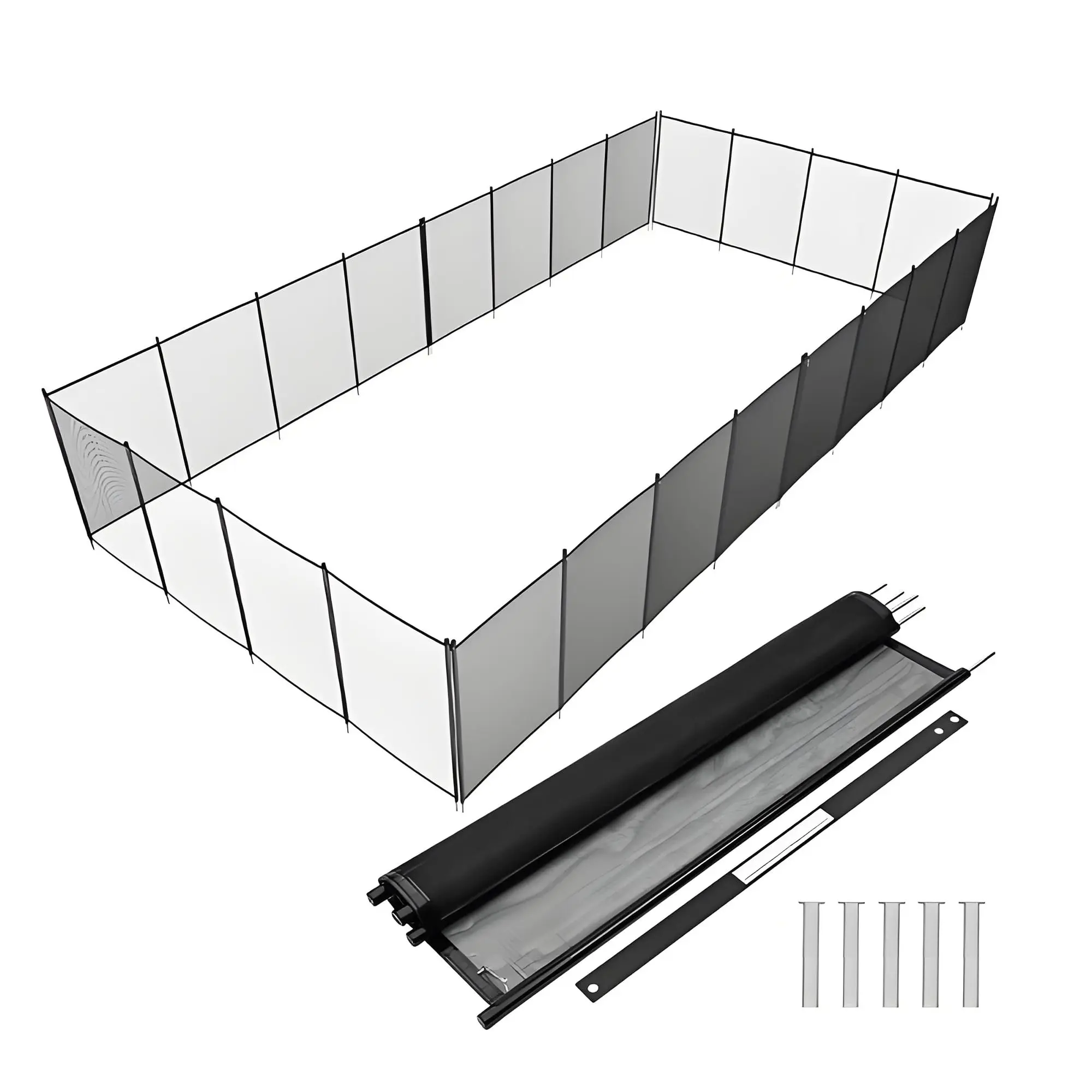Garvee Pool Safety Fence 4Ft x 48Ft, Swimming Pool Fence in Ground Pool Fencing, Black