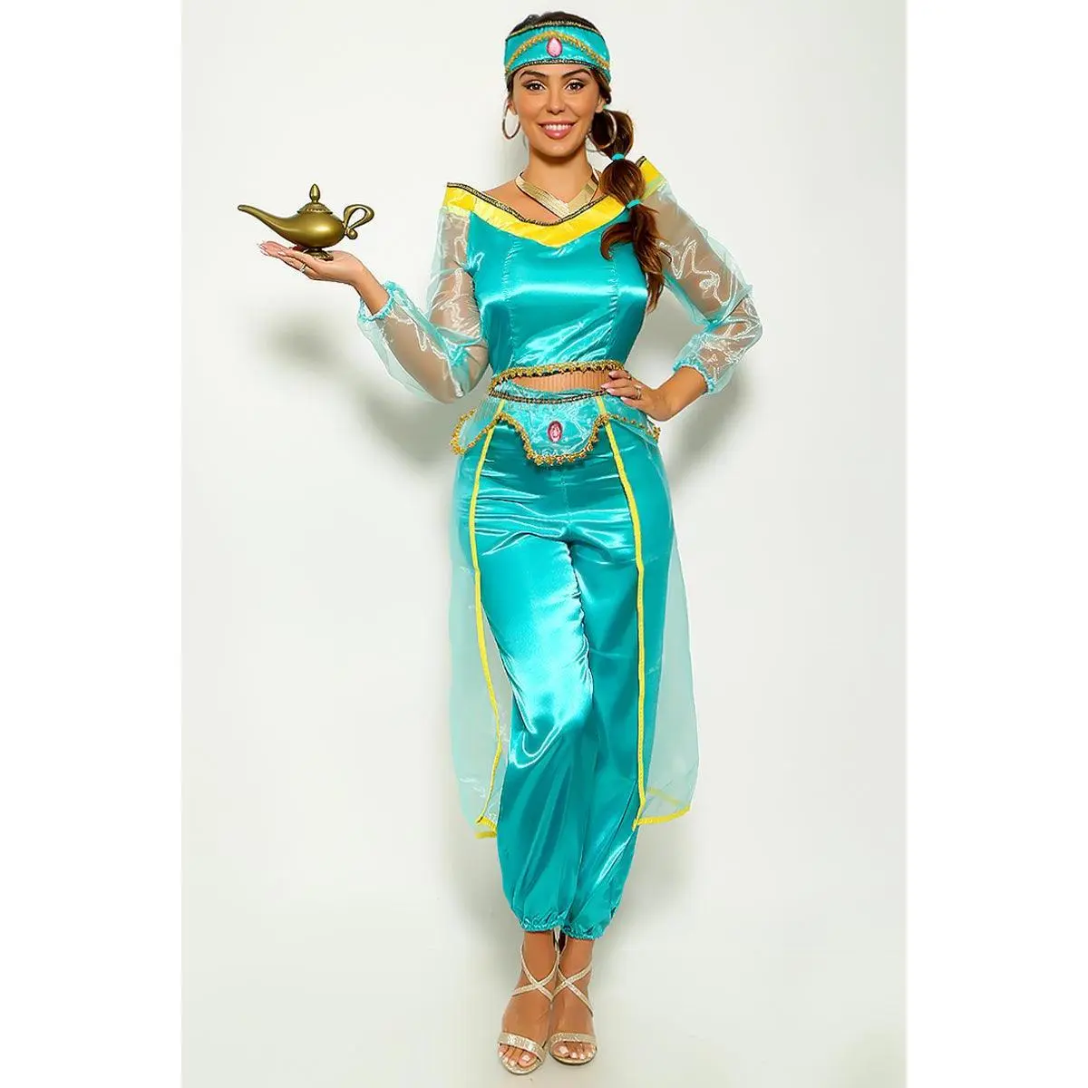 Jade Gold Sequin Satin Sexy Princess Jas 3 Pc Costume