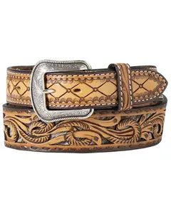 M & F Western Men's And Men'S Tooled Leather Belt - D100016302