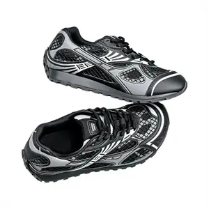 Breathable Mesh Running Shoes for Men Women Lightweight Athletic Sneakers Non-Slip Casual Walking Shoes Comfortable All-Day Wear Summer Sports Shoes Y2K Retro Black Silver Footwear