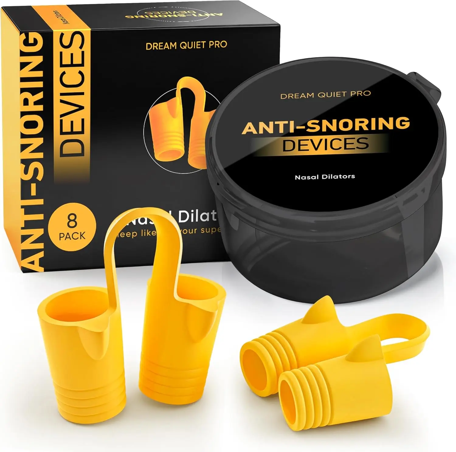 Anti Snoring Devices – Nasal Dilators - Nose Clips for Snore Relief & Better Sleep – Comfortable Silicone Snore Stopper – Anti Snoring Nose Vents – 8 Pack (Torchfall)