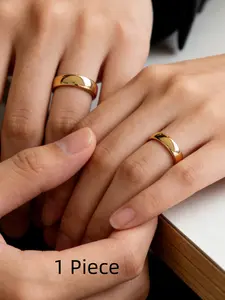 Minimalist Couple Ring, Elegant Wedding Band for Daily Wear, All Seasons Alloy Chain Material, Perfect for Couples, Wedding Rings