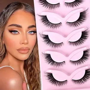 3D Volume False Eyelashes, Natural & Fluffy, Wispy Curly Lashes, Lightweight All-Day Comfort