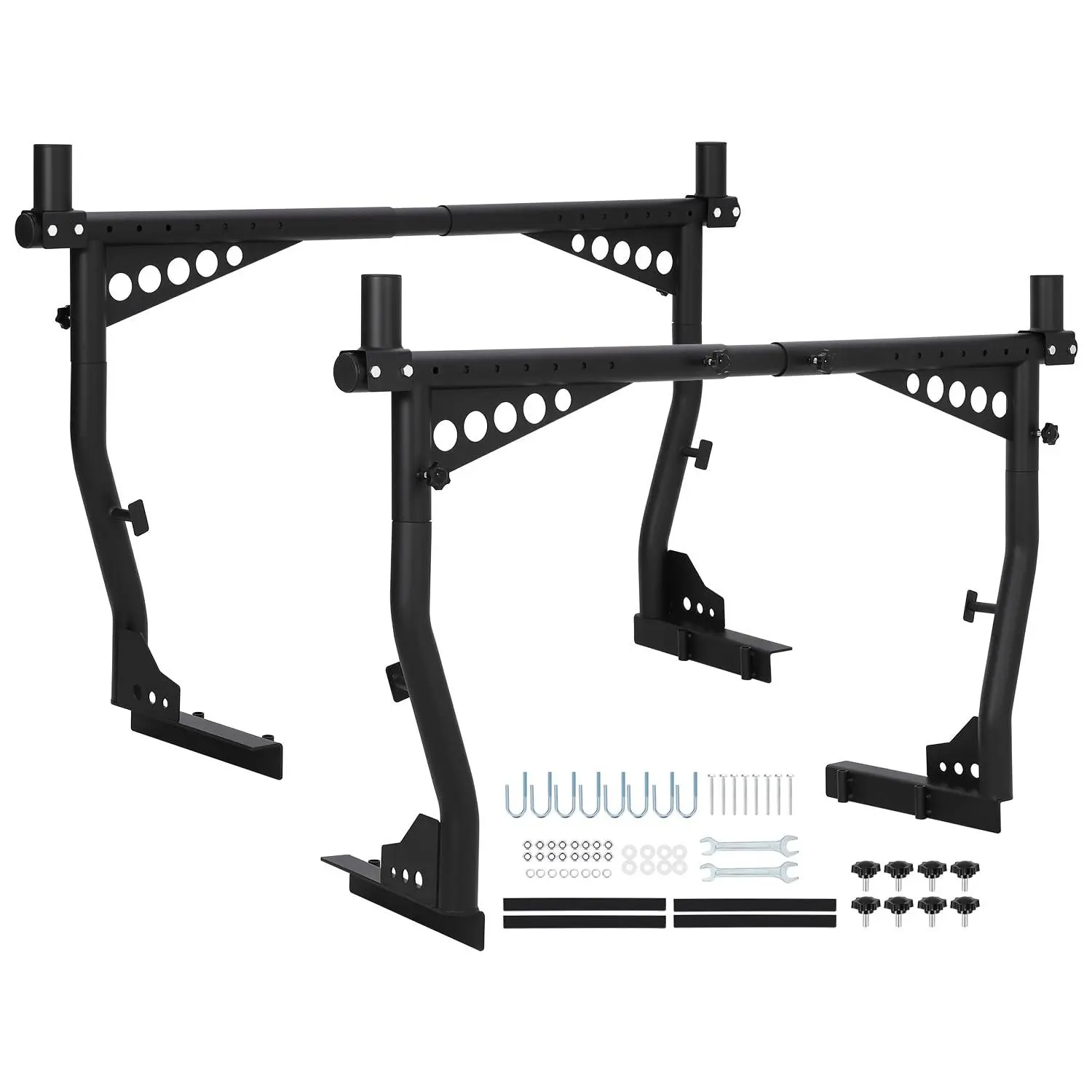 GARVEE Universal Adjustable Truck Ladder Rack - 1000 Lbs Capacity Steel Pickup Rack, Extendable 52"-82" No-Drill Roof Rack for Kayaks, Lumber, Ladders, Surfboards, Cargo, Fits Full-Size Pickup Beds