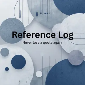 Reference Log - Educational Textbook for School & Academic Note-Taking