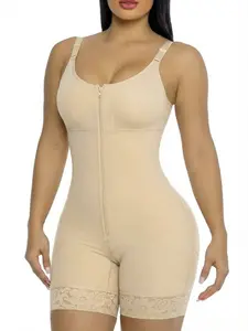 Women's Colombianas Shapewear Bodysuit, Fajas, Underwear, Tummy Control Butt Lifter Shaper with Zipper Crotch & Shoulder Strap, Suitable for Daily,Sport,Yoga