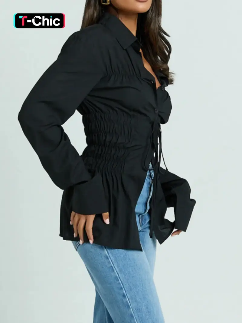 long top with buttons - TikTok Shop