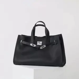 Women's Tote Black Bag - Genuine Cowhide Leather, Stylish Design, Ideal for Everyday Use