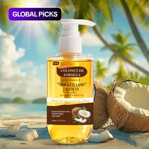 Beach Massage Oil, Moisturizing Glow Oil, Hydrating Moisturizing Oil, Brazilian Coconut Oil Formula Firming Body Oil with Vitamin E, 48-Hour Hydration #GLOBAL PICKS