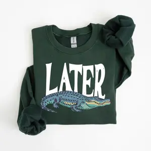 Later Gator Vintage 90s Style Sweatshirt, Funny Alligator Graphic Sweater, Retro Animal Pullover, Gift for Him or Her, Unisex Comfy Fall Outfit