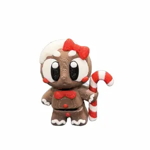 Mini Gingerbread Girl Figurine – 3D Printed Christmas Desk Buddy (2” Tall)