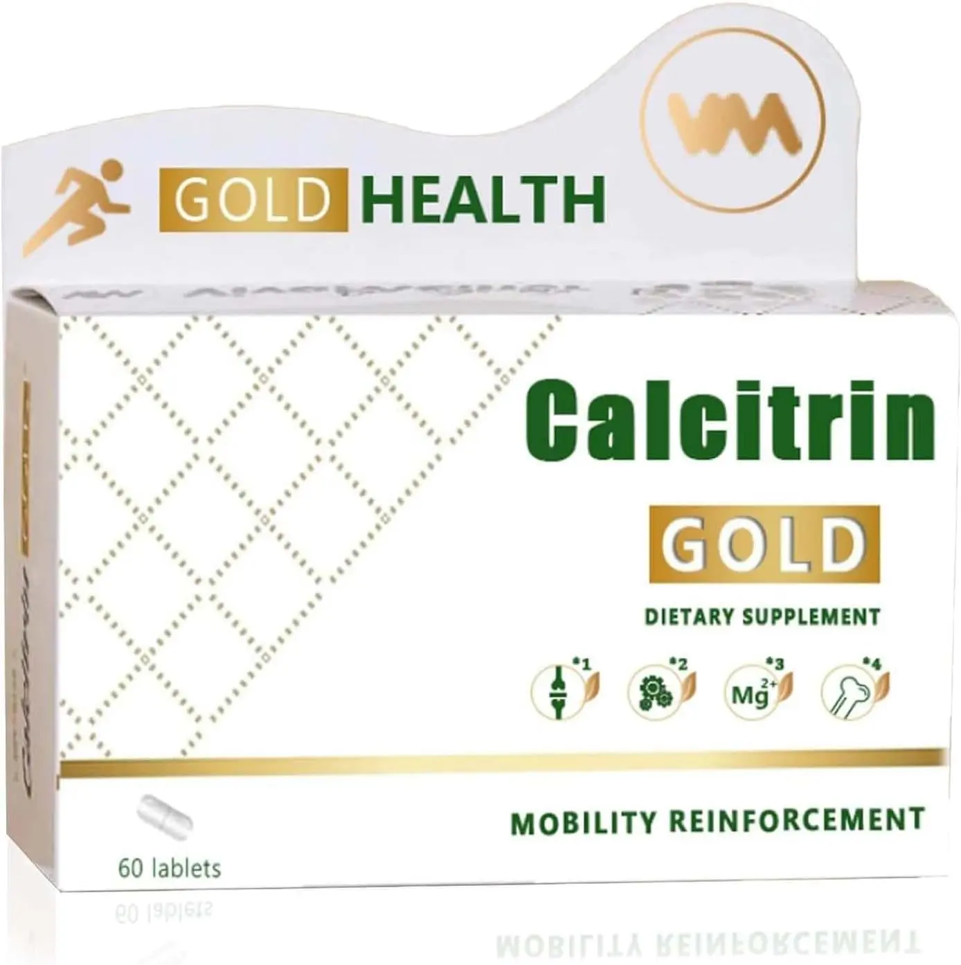 Calcitrin Gold Dietary Supplement - Mobility & Bone Strength Support, Joint Strength Supplement, Suitable for Men, Elderly and Women, 60 Tablets (1pc)