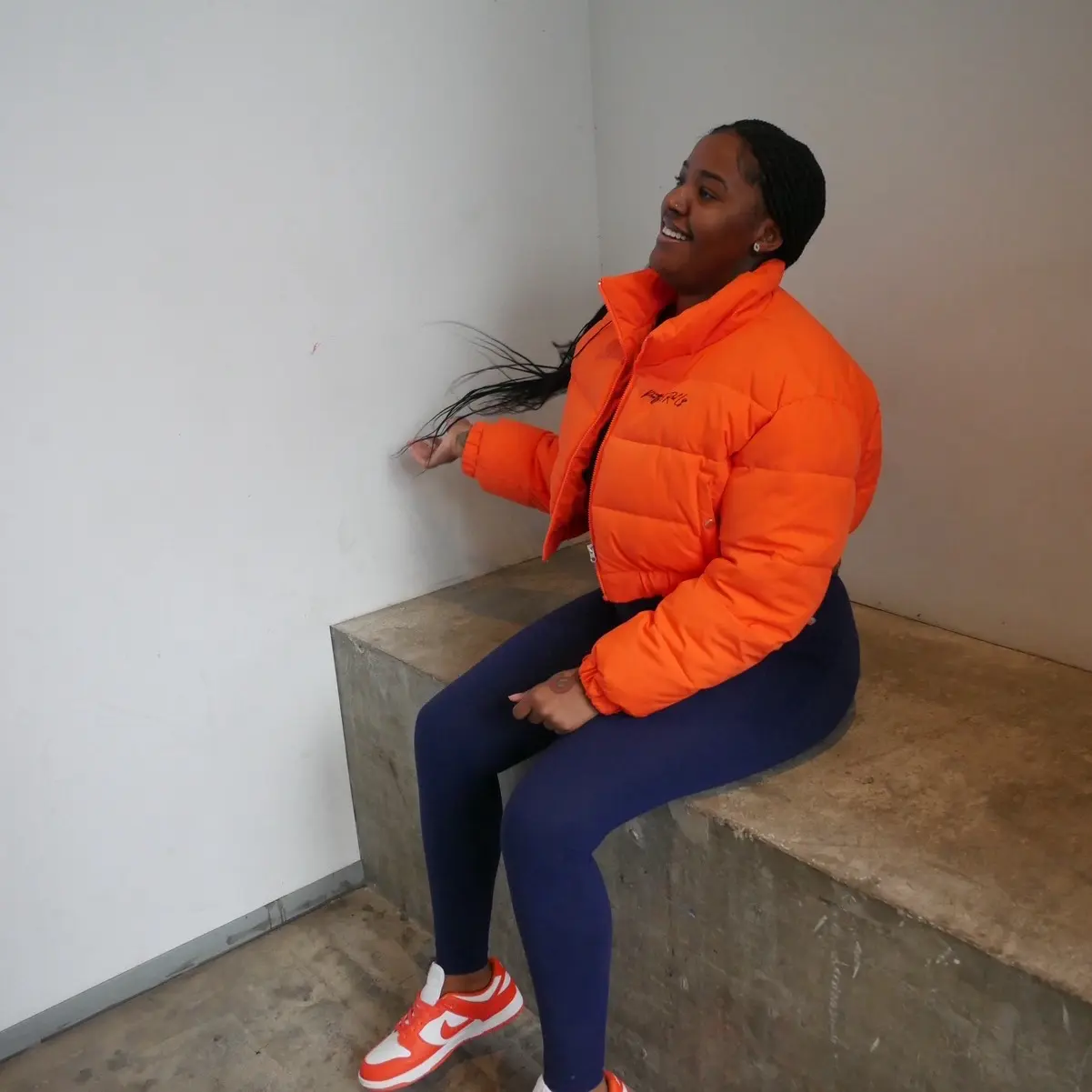 Orange Pretty Puffer Jacket - Coats & Tops for Women - Stylish Design for Casual Wear - Womenswear