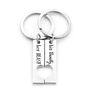 His Beauty Her Beast Couples Keychain Set matching keychains