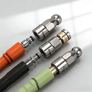 1/4 Inch High Pressure Washer Adapter External Thread Connection, Cleaning Nozzle Head for Karcher/lavor Soft Hose Drain Cleaner Tool