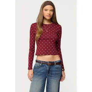 Daliya Polka Dot Long Sleeve Top