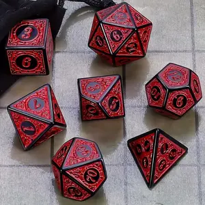 7-Piece Retro Multi-Dice Set, Polyhedral Dice Set for Dnd Role-Playing Games, Unique Design Ideal Gift for Game Enthusiasts, Perfect for Collectors