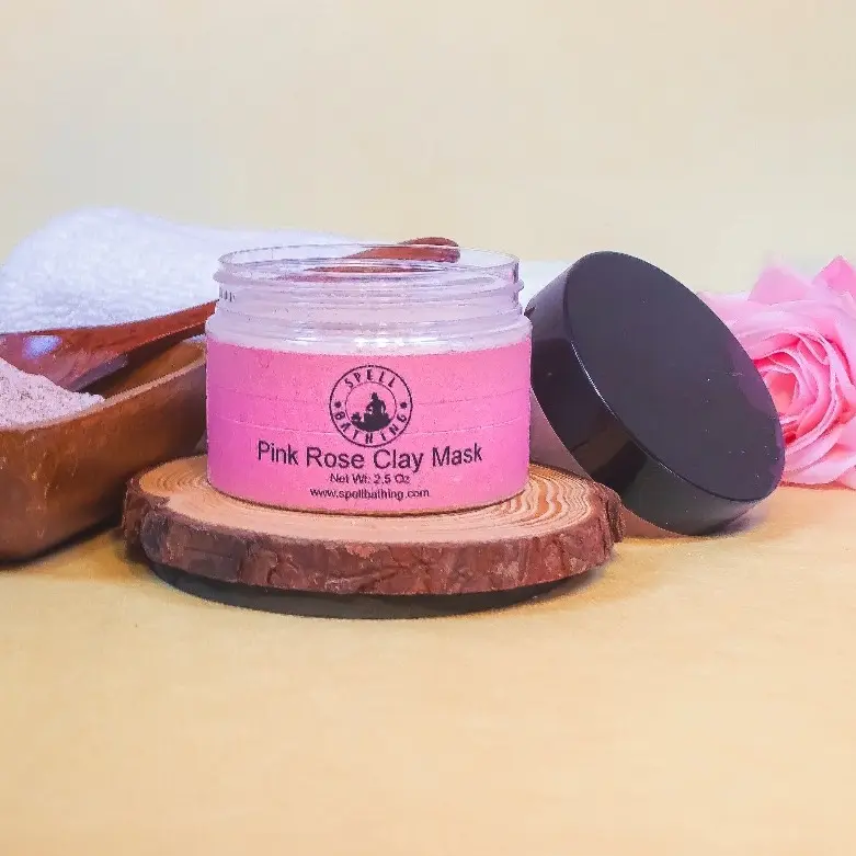 Skin Repair Pink Rose Clay Face Mask for Dry Skin Oil Control Soothing Oil Control with Tea Tree Essential Oil