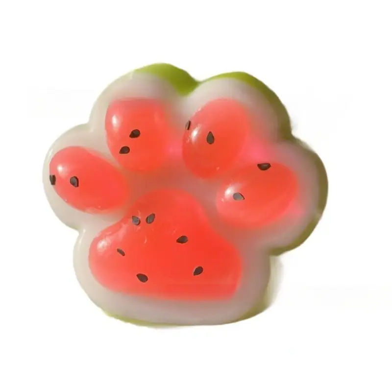 1/2-pcs Watermelon Cat Paw Stress Relief Toy, Soft and Sticky, Gift for Graduation, Birthdays, cat paw, female stress relief toys, fidget toys, Squishy Fidgets, squishy handheld stress toy, Stress Relief Squishies, Sensory Fidget Relief