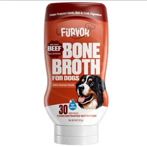 Beef Bone Broth for Dogs - Collagen Protein Supplement for Digestion, Mobility, Coat, Immunity, Healthy Dog Food Topper, Meal Boost Gravy, Grain Free, Just Add Water, Made in USA