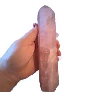 STUNNING LARGE ROSE QUARTZ TOWER