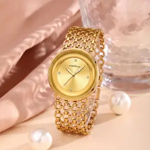 Brand new round wristwatch for women—elegant and fashionable, -resistant up to 30 meters, featuring a timeless classic design. A perfect gift choice with a light luxury aesthetic.