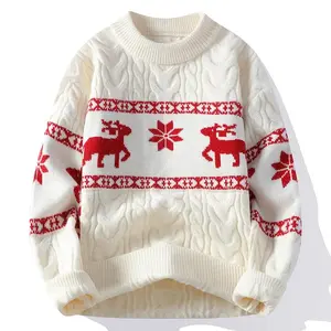New Fall Winter High End Luxury Cashmere Sweater Men Thick Warm Mens Sweaters With Deer Korean Harajuku Christmas Jumper quarter zip men steez outfit fall outfits amazon deals for today y2k clothes rave guys christmas 2008 february ray 90s winter school
