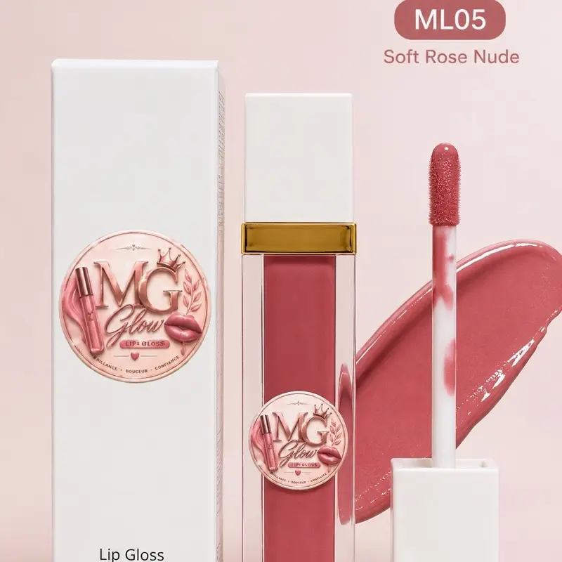 MG Glow Lip Gloss – ML05 Soft Rose Nude | High Shine | Non-Sticky | Long Lasting | 5ml Creamy It Berry