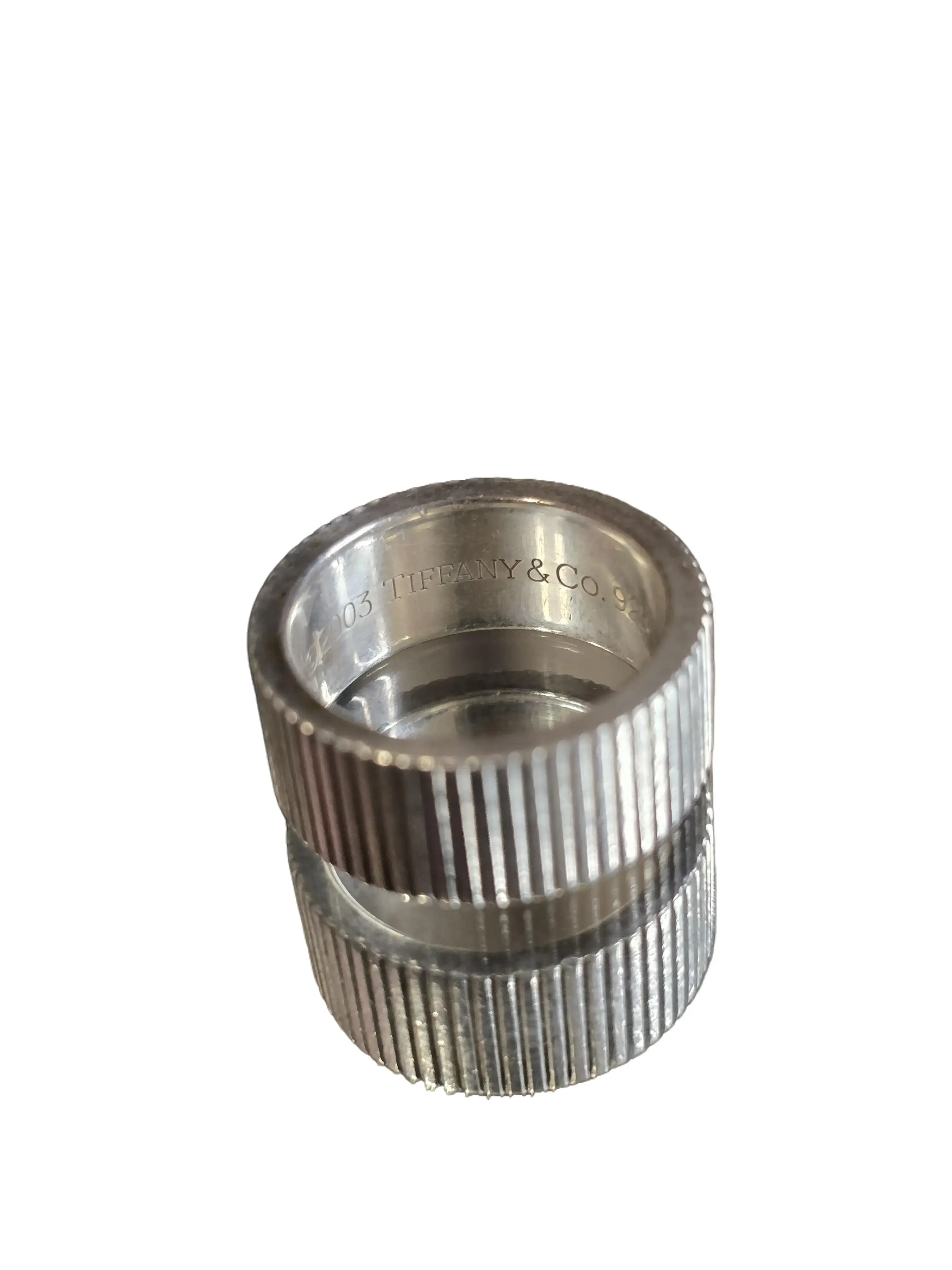 Pre-owned Tiffany and Co. Sterling Silver Coin Edge Ring
