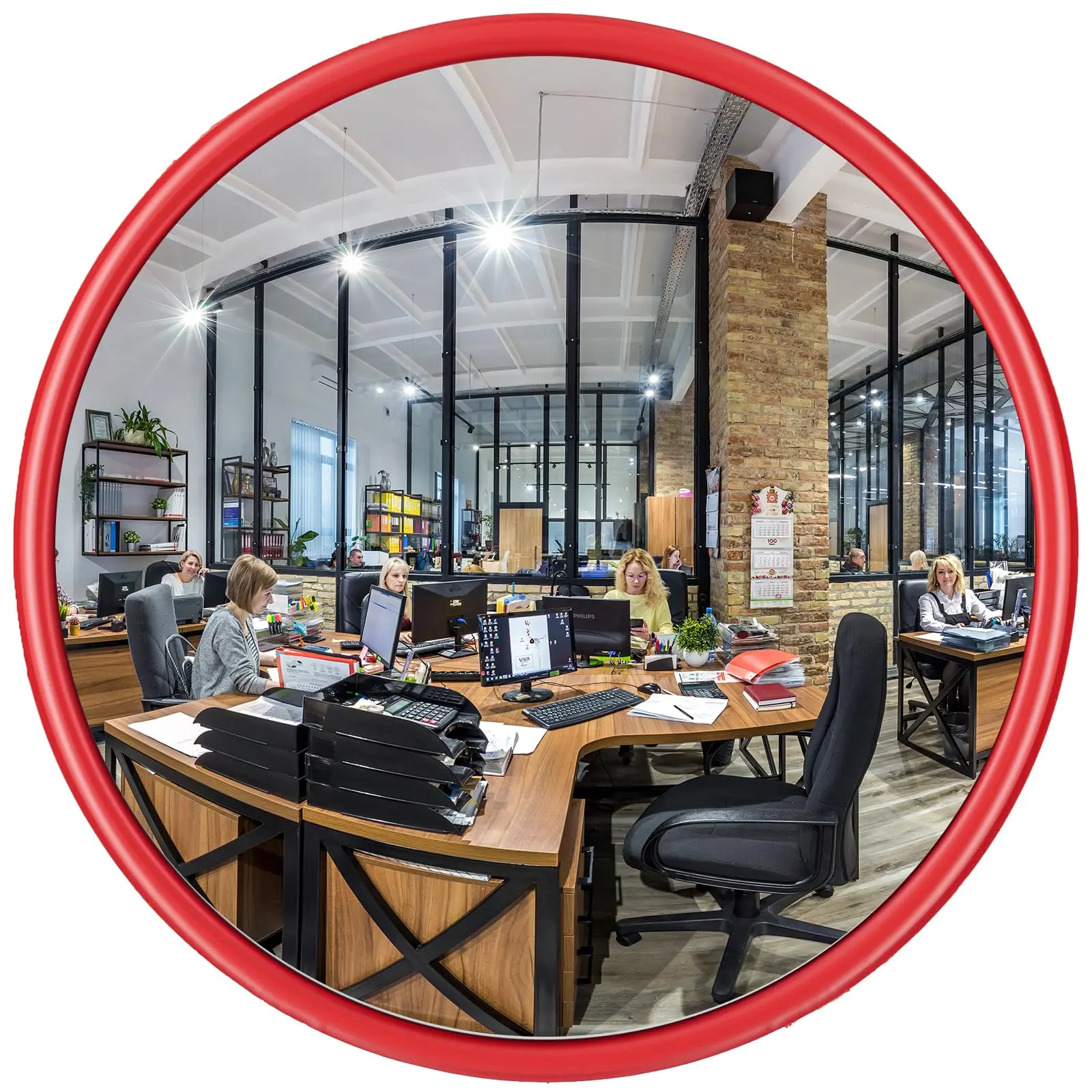 12” Acrylic Convex Mirror, Adjustable Round Indoor Security Mirror, Corner Blind Spot Security mirror for or Warehouse, Office,Store Safety, Parking Garage and Traffic Safety