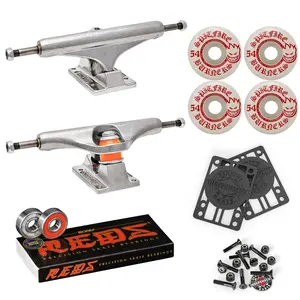 Independent Skateboard Trucks 159 Mid + 54mm Spitfire Burners Wheels, Bones Bearings