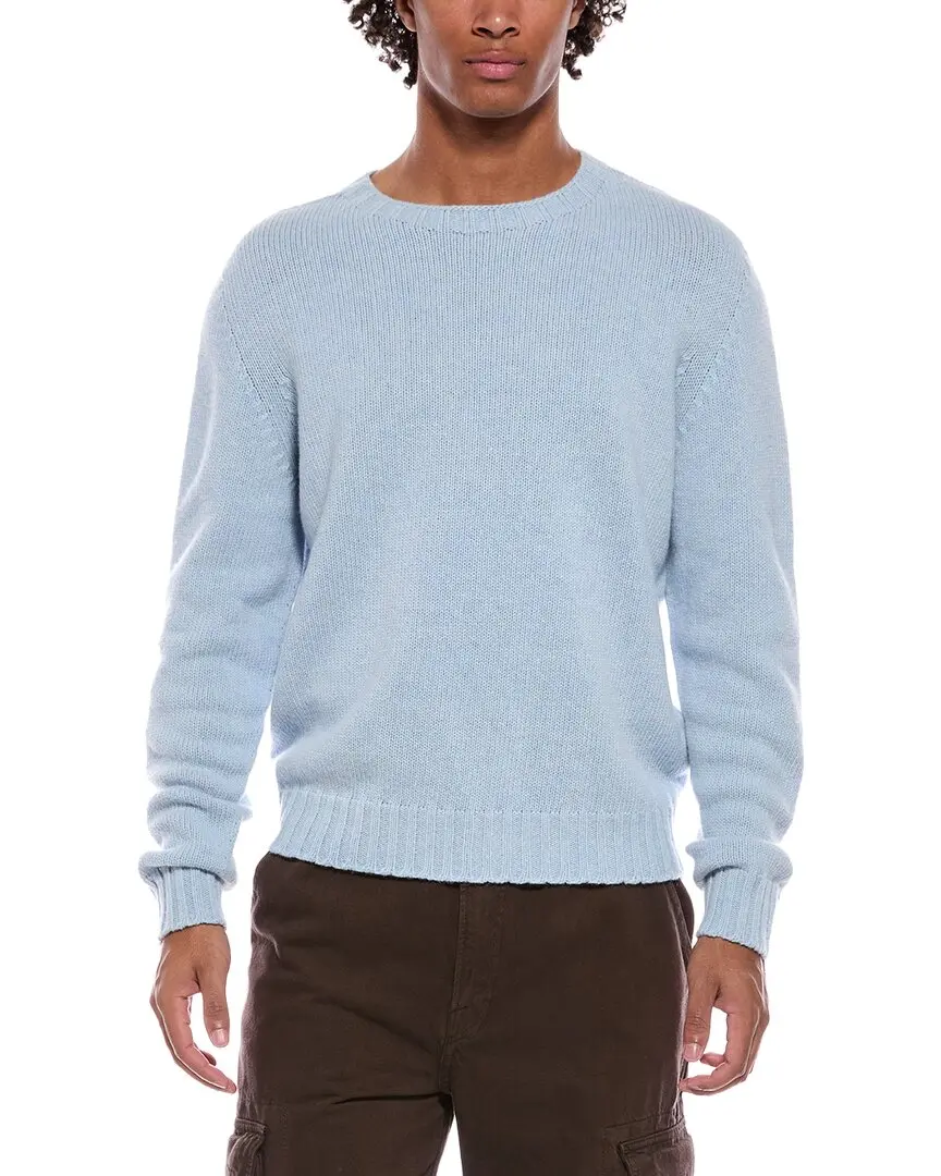 Palm Angels Curved Logo Wool-Blend Crewneck Sweater