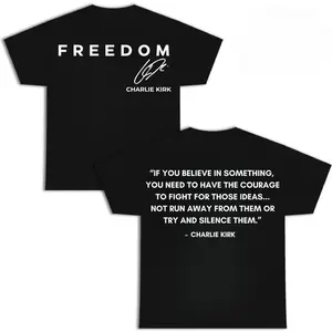 Freed0m Quote Shirt, Signature Tee, Political Activism T-Shirt, Conservative Apparel, Motivational Quote Top, Unisex Streetwear Gift Black Grey