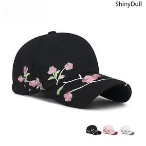 Women’s National Style Sun Hat – Plum Blossom Embroidery, Curved Brim Baseball Cap for Spring & Autumn Sun Protection