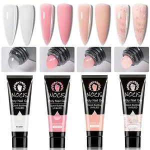 Nocis Professional UV/LED Nail Extension Gel Set, Art Nail Polygel, High Density Non-Flow Formula, Dual Function Reinforcement, Recommended by Nail Artists