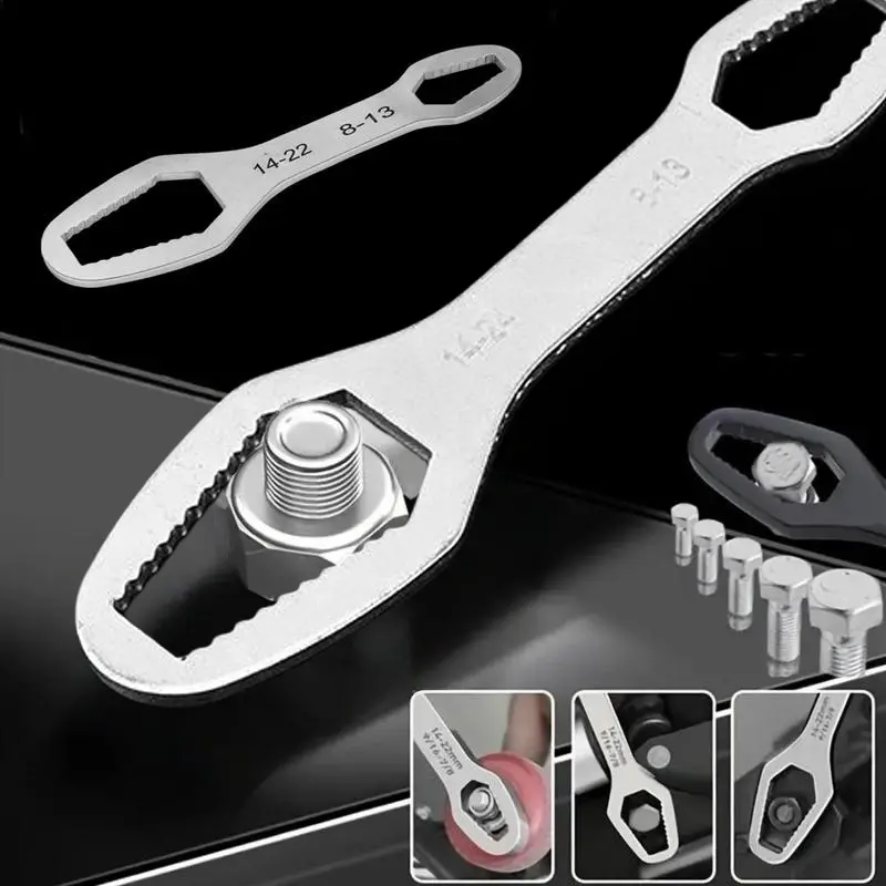 Universal Torx Wrench, 8-22mm Double Head Torx Wrench, Anti-slip Multipurpose Wrench, Multifunctional Wrench for Most Nuts and Bolts Repair (1 Count)