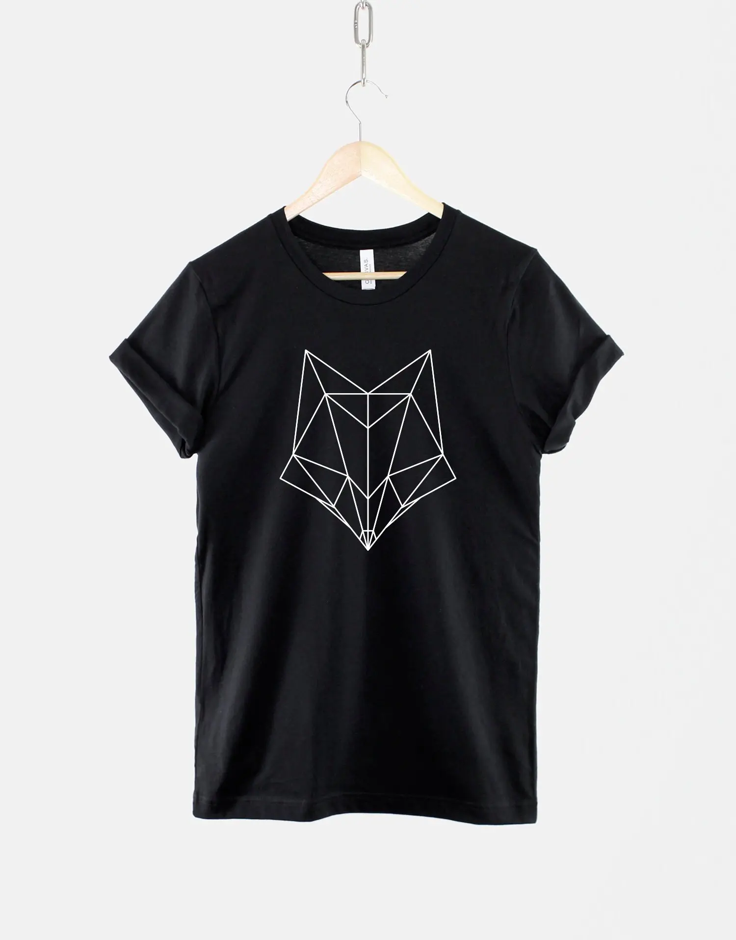 Geometric Fox Head TShirt - Geometric Vixen Print T-shirt - Wild Animal Gift Print
