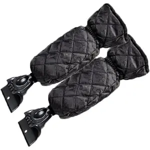 Ice Scraper with Glove -  Ice Scrapers Snow  for  Windshield, SUV,  - Comfortable Mitt Glove for Quick Ice & Snow Removal (Black)