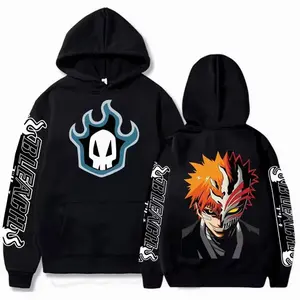 Anime BLEACH Kurosaki Ichigo Devil Printed Hoodie – Unisex Fashion Casual Sportswear Pullover, Manga Sweatshirt Top, Womenswear, Graphic Tee Women Outfits Gifts