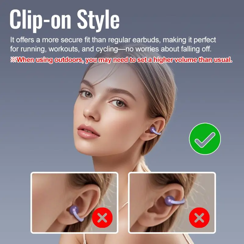 AOC ACD1501 Clip-On Wireless Headphones with 2025 Bluetooth 6.0, Faster & Stable Connection, Low Power Use, IPX5 Waterproof Audio Earbuds for Music & Calls, Comfortable for Sports & Workouts AOC ACD1501 Clip-On Wireless Headphones with 2025 Bluetooth 6.0, Faster & Stable Connection, Low Power Use, IPX5 Waterproof Audio Earbuds for Music & Calls, Comfortable for Sports & Workouts