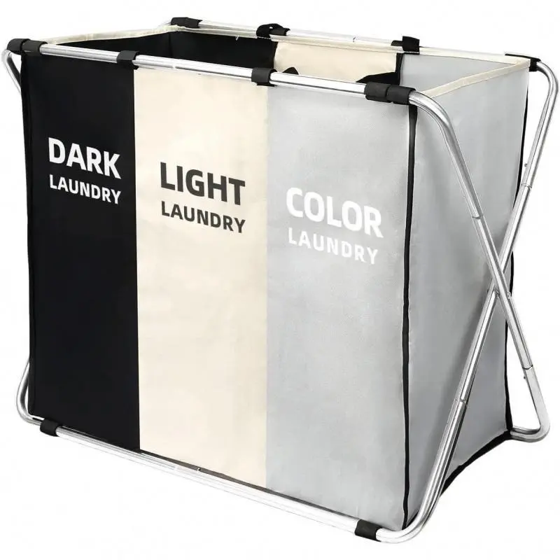 Fabric Rectangular Laundry Basket - Large, Standalone, Collapsible Clothes Hamper with Handles for Dorm & Family Closet Storage