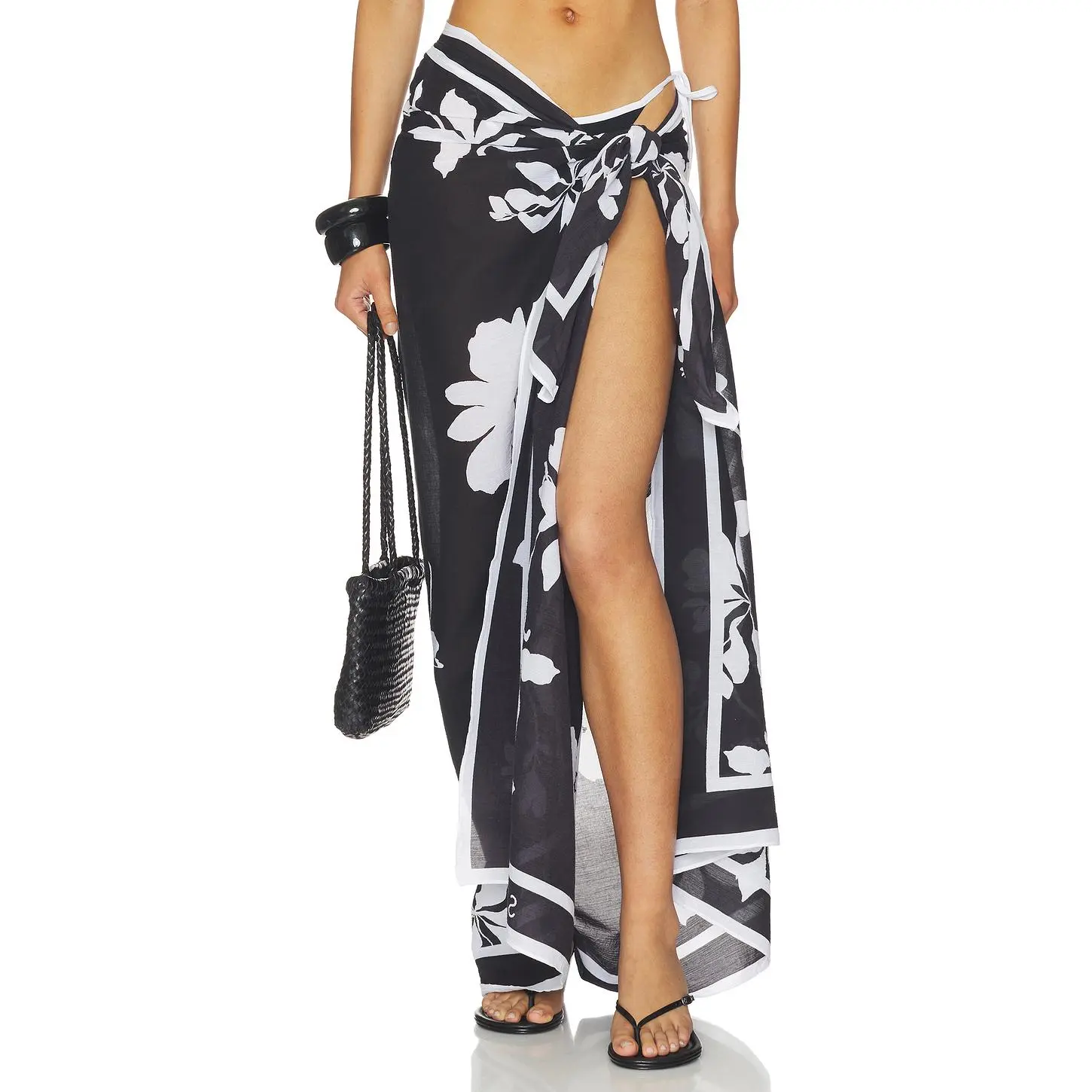 Seafolly May Flower Sarong in Black