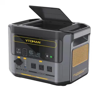 VTOMAN FlashSpeed 1000 Portable Power Station UPS LiFePO4 Battery, 70MIN Fully-Charged, 1000W(Peak 2000W), 14 Output-Ports Solar Generator for Vehicle Emergency, Road Trip, Camping, Emergency