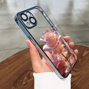 A High-Grade Protection Mobile Phone Shell with Flower Design, with Soft Texture, Compatible with iPhone 16,15,14,13,12 and 11 Models. It Includes a Camera Protection Lens, Providing Seven Colors, Transparent, Lightweight, Anti-Seismic, Durable and Stylis