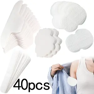 40 piece sweat absorbing sticker set, ultra-thin breathable disposable sweat absorbing sticker, invisible underarm sweat absorbing pad, sweatproof clothing sticker cap sticker, sports sweat proof cotton pad, suitable for commuting, office and outdoor use