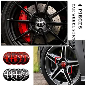 Alfa Romeo Giulia / Stelvio / Tonale / Junior / Car Hub Sticker Hub Modified Cover Sticker Hub Center Decal for Hub Center Location Decoration