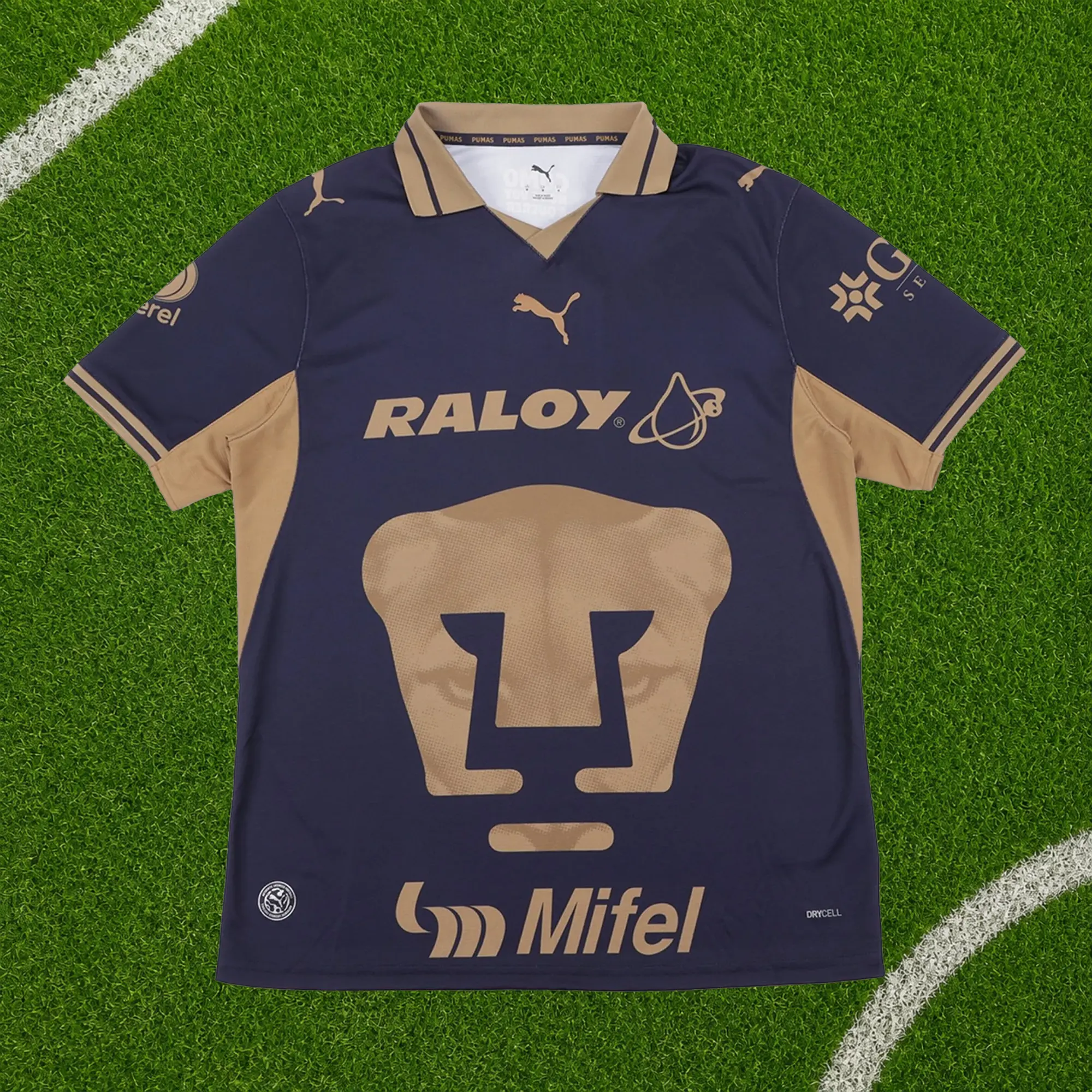 Dark Navy Pumas UNAM Home Soccer Shirt 26-27, Quick-Dry Soccer Jersey, Breathable Short Sleeve Game Day Top, Liga MX Fan Gear
