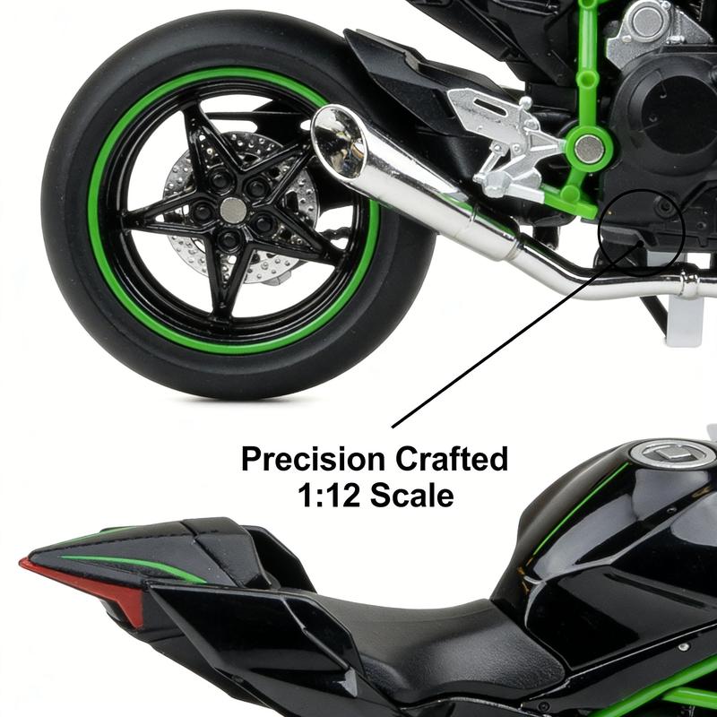 1:12 Scale Diecast Motorcycle Model - Zinc Alloy Collectible Toy! Features Suspension, Free - Roller, Push - Back & Non - Rechargeable Button Battery. Black, Sleek Modern Design for Diecast Enthusiasts!