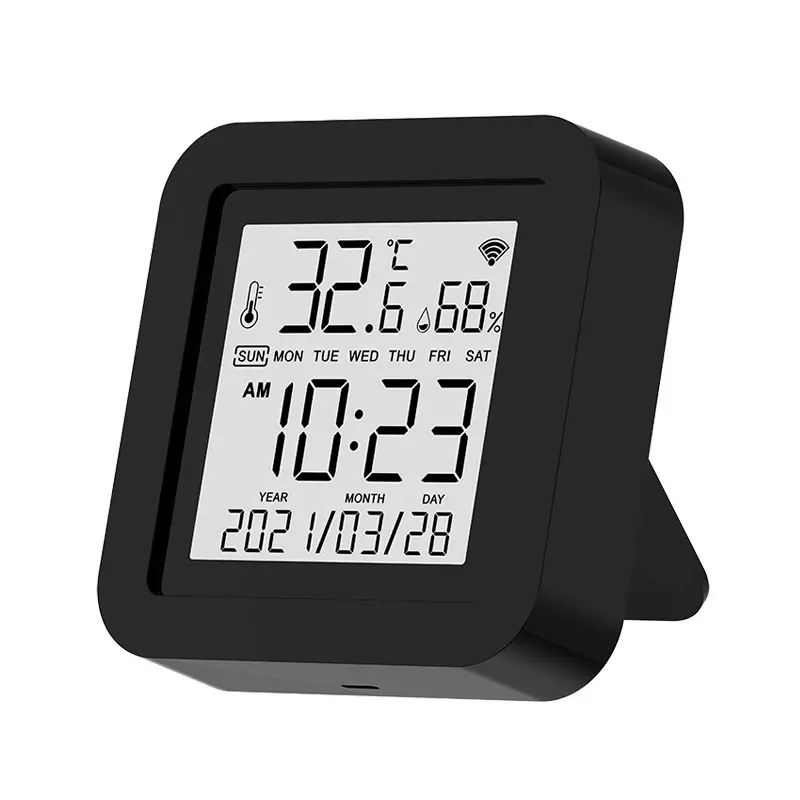 Tuya Wi-Fi Enabled Temperature and Humidity Sensor Meter - Compact IR Remote Control, 24GHz Microwave Human Presence Sensor, Magnetic Motion Detector, Auto Trigger Alarms for Bathrooms, Smart Home Control System